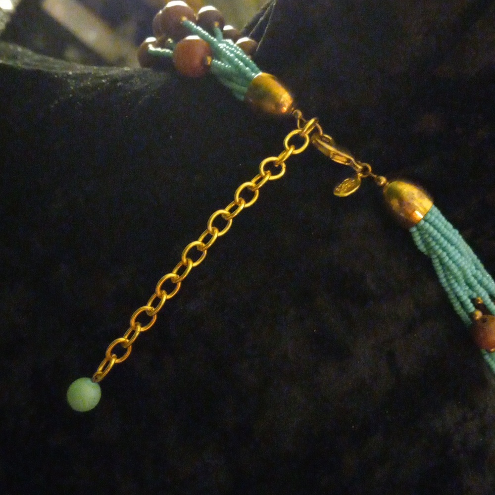 Joan Rivers Turquoise and Brown Beaded Necklace. 34 In Long. - Picture 7 of 8